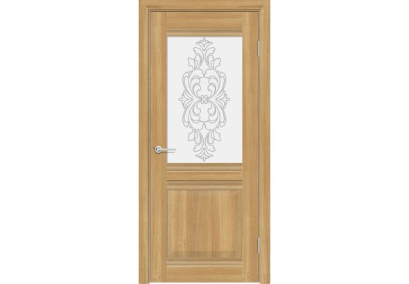 Дверь S48, лиственница золотистая, стекло с фьюзингом