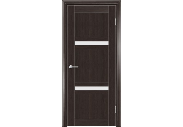 Дверь S51, темный орех рифленый, стекло матовое