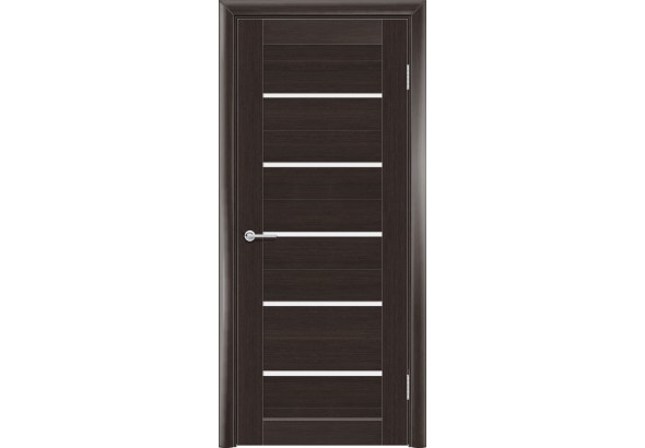 Дверь S52, темный орех рифленый, стекло матовое