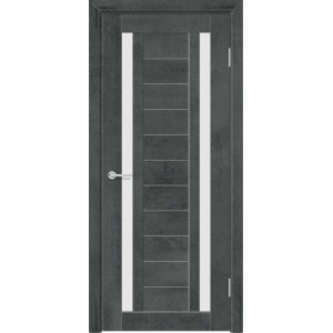 Дверь S6, бетон темный, стекло матовое
