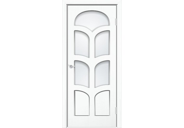 Дверь Альфа, белый, со стеклом