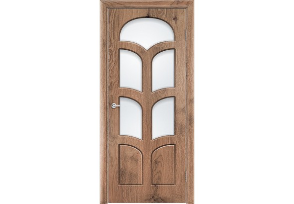 Дверь Альфа, светлый орех, со стеклом