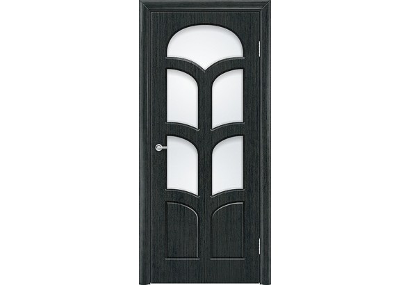 Дверь Альфа, венге патина, со стеклом