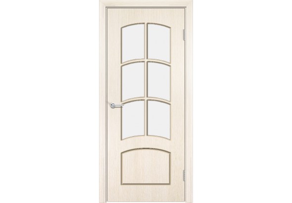 Дверь Арка, шпон беленый дуб, со стеклом