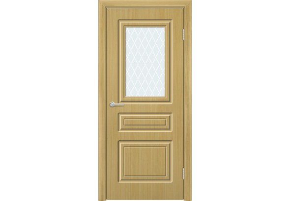 Дверь Б11, шпон дуб, стекло с фьюзингом