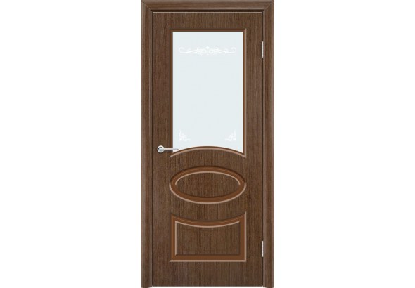 Дверь Б15, шпон орех, стекло с фьюзингом