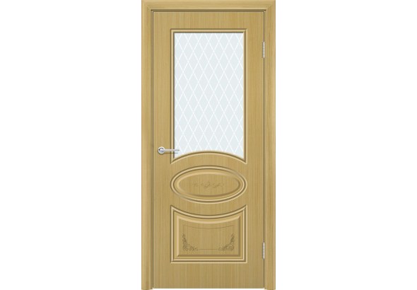 Дверь Б17, шпон дуб, стекло с фьюзингом