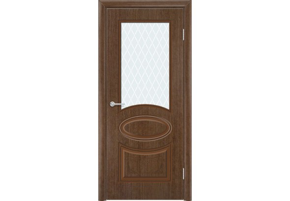 Дверь Б17, шпон орех, стекло с фьюзингом