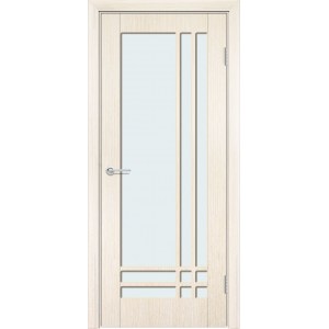Дверь Б36, шпон беленый дуб, стекло матовое