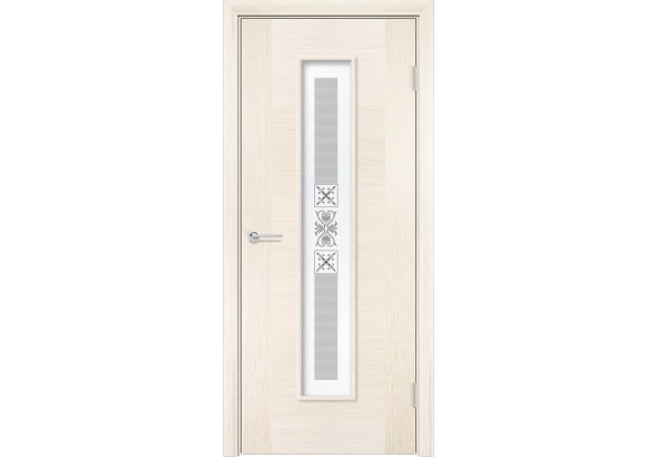 Дверь Цитадель, шпон беленый дуб, стекло с фьюзингом