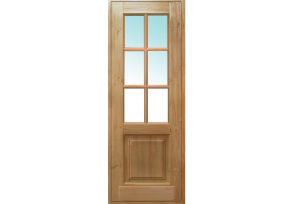 Дверь деревянная межкомнатная из массива сосны, Классик, 2100/40, со стеклом
