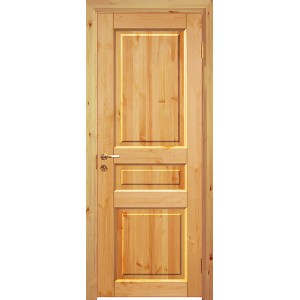 Дверь деревянная межкомнатная из массива бессучковой сосны, Классик, 3 филенки