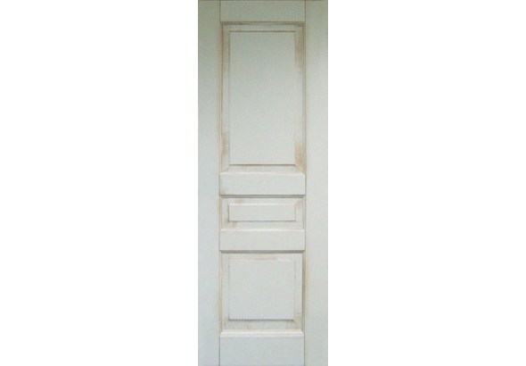Дверь деревянная межкомнатная из массива сосны, Классик, белая с патиной