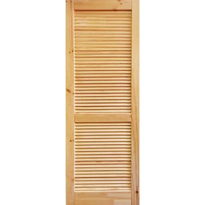 Дверь деревянная межкомнатная из массива сосны, Дачная, террасная с неподвижными ламелями