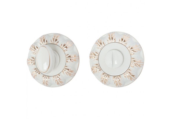 Фиксатор Bravo A/Z-3WC, белая эмаль/золото, на розетке "Classic"