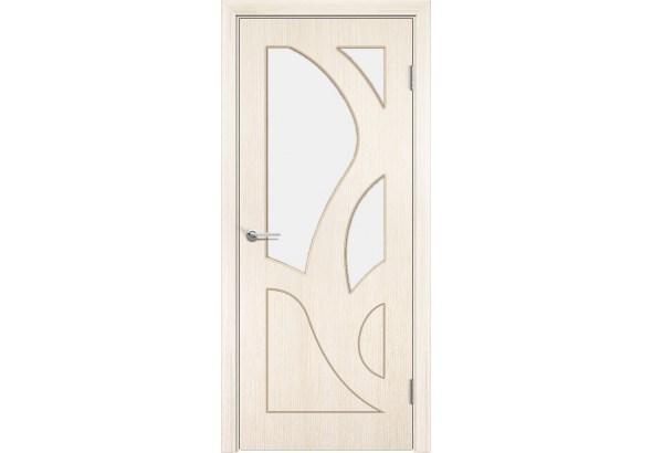 Дверь Ива, шпон беленый дуб, со стеклом