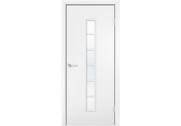 Дверь Лесенка, белый, стекло матовое