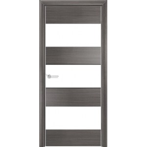 Дверь Q10, экошпон серый, со стеклом