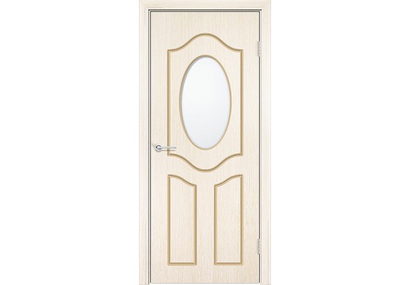 Дверь Ренессанс, шпон беленый дуб, со стеклом