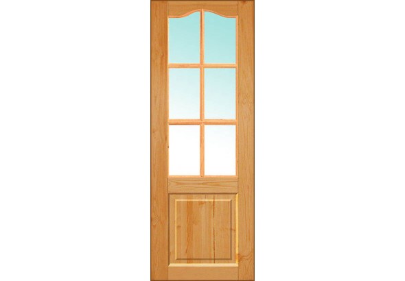 Дверь деревянная межкомнатная из массива сосны, Рустик, со стеклом