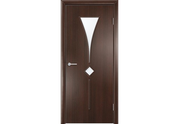Дверь Тюльпан, венге премиум, стекло матовое