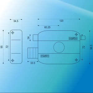 Замок накладной MSM RL25-B-W BK Черный