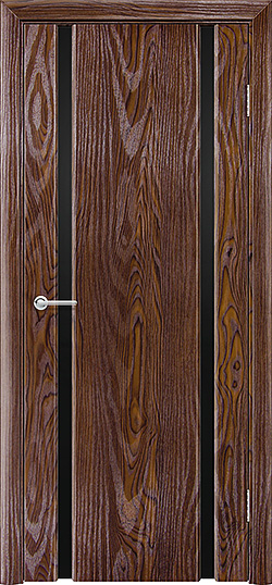 Дверь Веста 2, дуб шоколадный, со стеклом